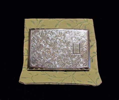 vintage metal alpacca cigarette case box|Vintage Alpacca Cigarette Case .